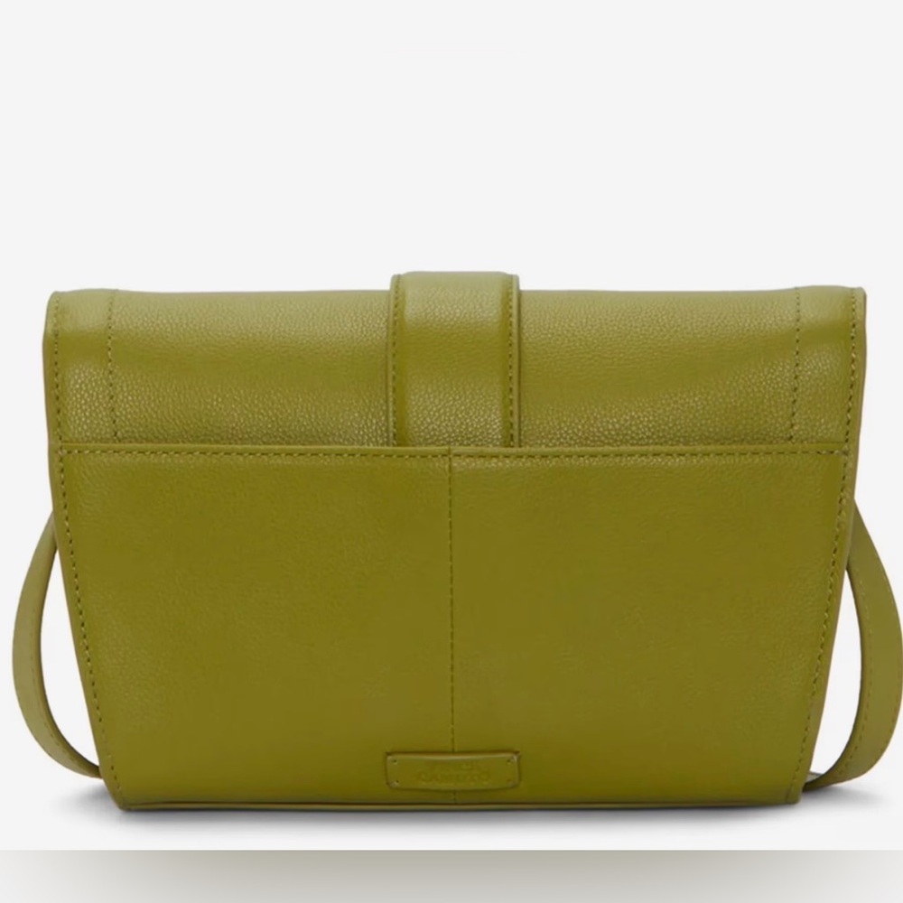 Vince Camuto-Luxury Olive Green Leather Shoulder Bag – Gold Hardware Accent - Picture 2 of 8